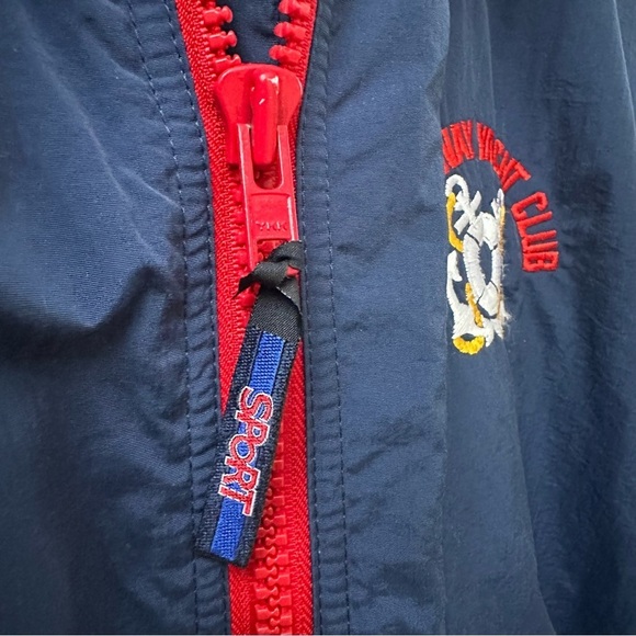 Vintage Dunbrooke Sport Castaway Yacht Club Sailing Jacket Blue Red Medium - Picture 6 of 13